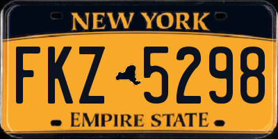 NY license plate FKZ5298