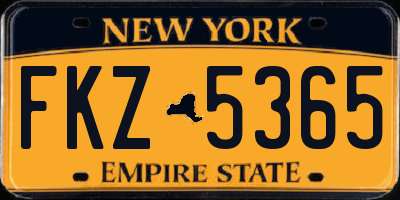 NY license plate FKZ5365