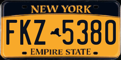 NY license plate FKZ5380