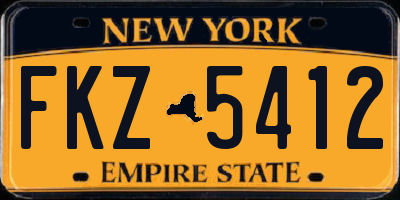 NY license plate FKZ5412