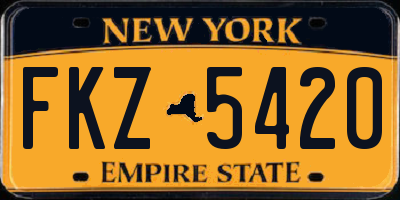 NY license plate FKZ5420