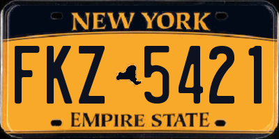 NY license plate FKZ5421