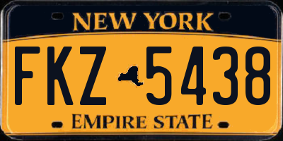 NY license plate FKZ5438
