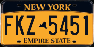NY license plate FKZ5451