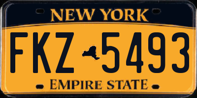 NY license plate FKZ5493