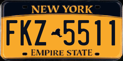 NY license plate FKZ5511