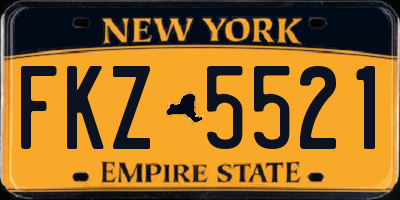 NY license plate FKZ5521