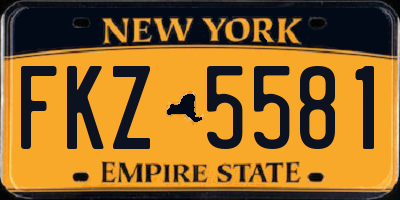 NY license plate FKZ5581
