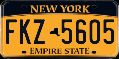 NY license plate FKZ5605