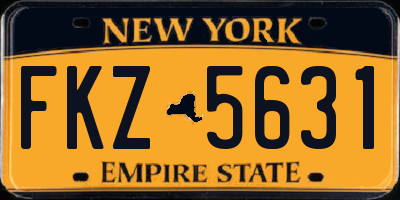 NY license plate FKZ5631