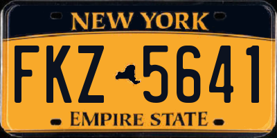 NY license plate FKZ5641
