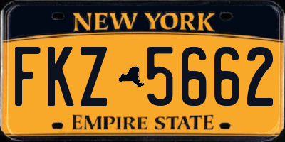 NY license plate FKZ5662