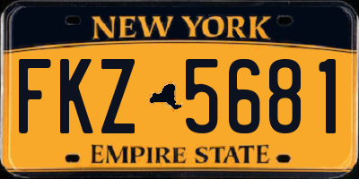 NY license plate FKZ5681