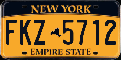 NY license plate FKZ5712