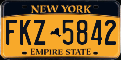 NY license plate FKZ5842