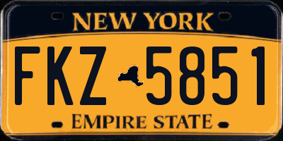 NY license plate FKZ5851