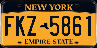 NY license plate FKZ5861