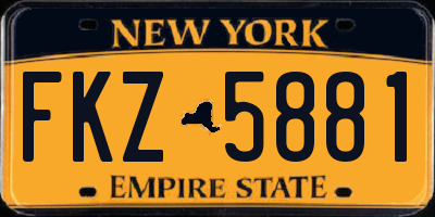NY license plate FKZ5881