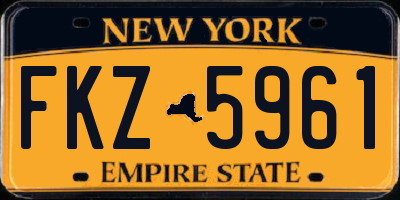 NY license plate FKZ5961