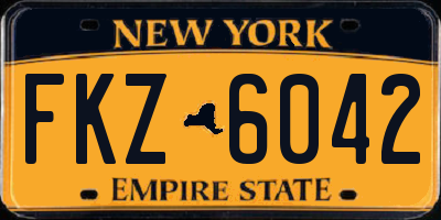 NY license plate FKZ6042