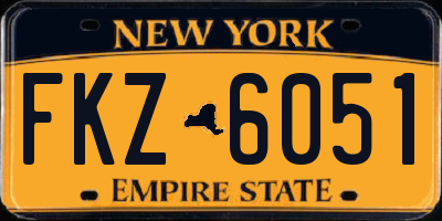 NY license plate FKZ6051
