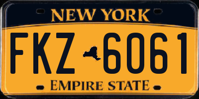 NY license plate FKZ6061