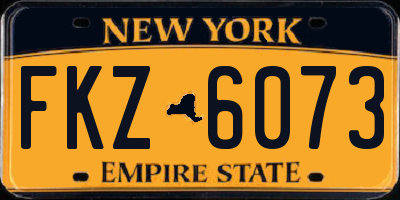 NY license plate FKZ6073