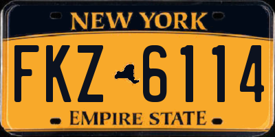 NY license plate FKZ6114