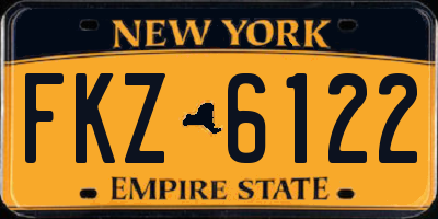 NY license plate FKZ6122
