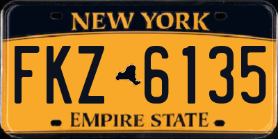 NY license plate FKZ6135