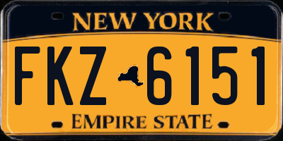 NY license plate FKZ6151