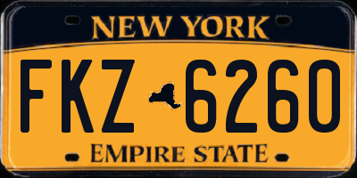 NY license plate FKZ6260