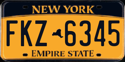 NY license plate FKZ6345