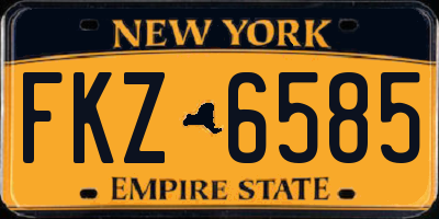 NY license plate FKZ6585