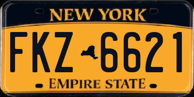 NY license plate FKZ6621