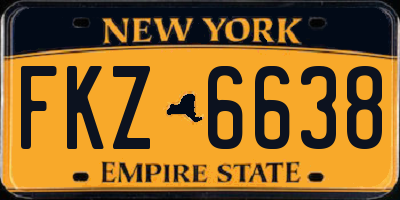 NY license plate FKZ6638