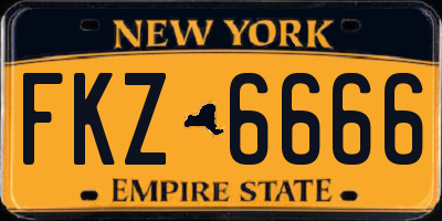 NY license plate FKZ6666