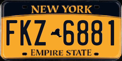 NY license plate FKZ6881