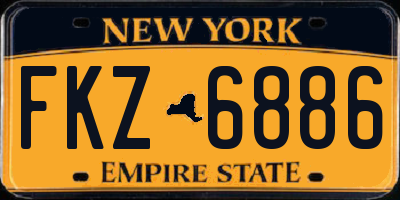 NY license plate FKZ6886