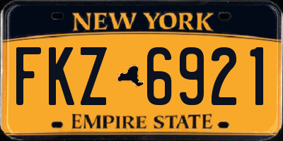 NY license plate FKZ6921