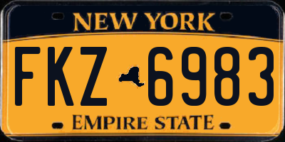 NY license plate FKZ6983