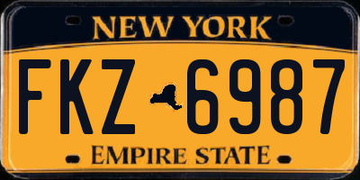 NY license plate FKZ6987