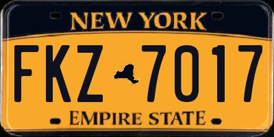 NY license plate FKZ7017