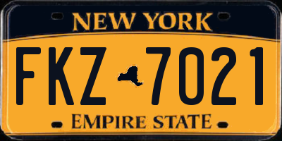 NY license plate FKZ7021