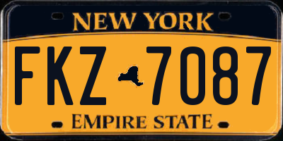 NY license plate FKZ7087