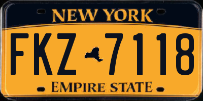 NY license plate FKZ7118