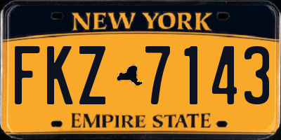 NY license plate FKZ7143
