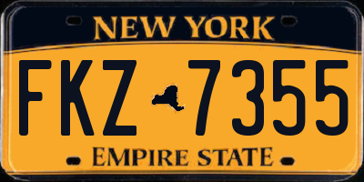 NY license plate FKZ7355