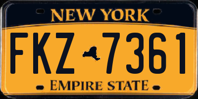 NY license plate FKZ7361