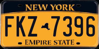 NY license plate FKZ7396